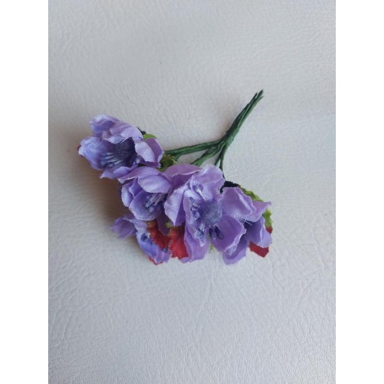 Букетики "яблоневый цвет" на веточке (6 шт) цв. фиолетовый, цена за пучок